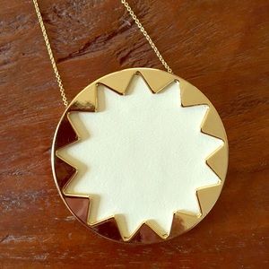 House of Harlow Sunburst White and Gold Necklace